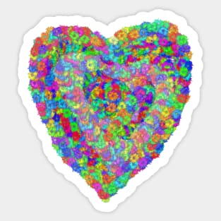 Fluffy Rainbow Textured Heart Sticker